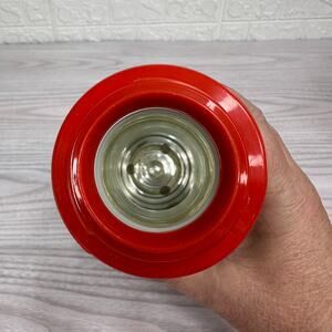 Aladdins Plaid Thermos Vacuum Bottle Red Dishwasher Safe Leakproof 1Pint Vintage